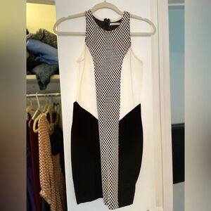 Mustard seed black white check dress size small